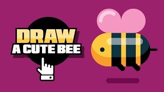 How To Draw A Bee EASY -  Flat Design - Adobe Illustrator Tutorial - Speed Drawing