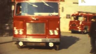 1971 London, Firemen do Fire Drill, 1970s Fire Engines, Filming The Bill TV Pilot