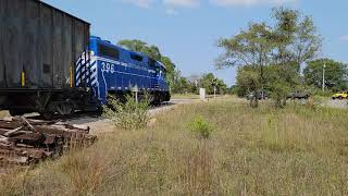 GLC Railroad in Williamsburg Michigan crossing M 72 on 8/20/21