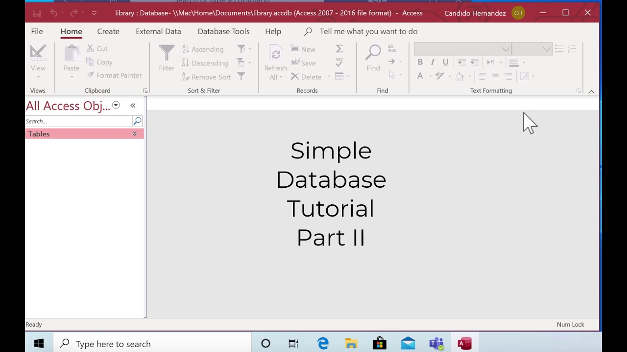 Microsoft Access Simple Book Library Database 2/4 - YouTube