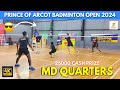 ARJUNKRISHNAN & GANESH vs BARATHSANJAI & KISHORE | MD QUARTERS | PRINCE OF ARCOT  BADMINTON 2024