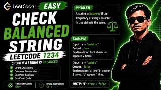 Check balanced string leetcode problem 1234 #leetcode