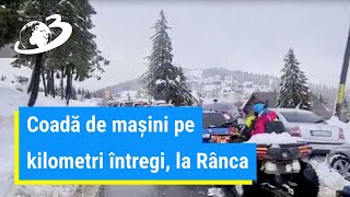 Blocaj total la intrarea în stațiunea Rânca. Coada de mașini se întinde pe kilometri întregi