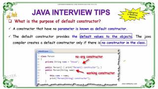 what is the purpose of default constructor in java core java interview wikitechy com