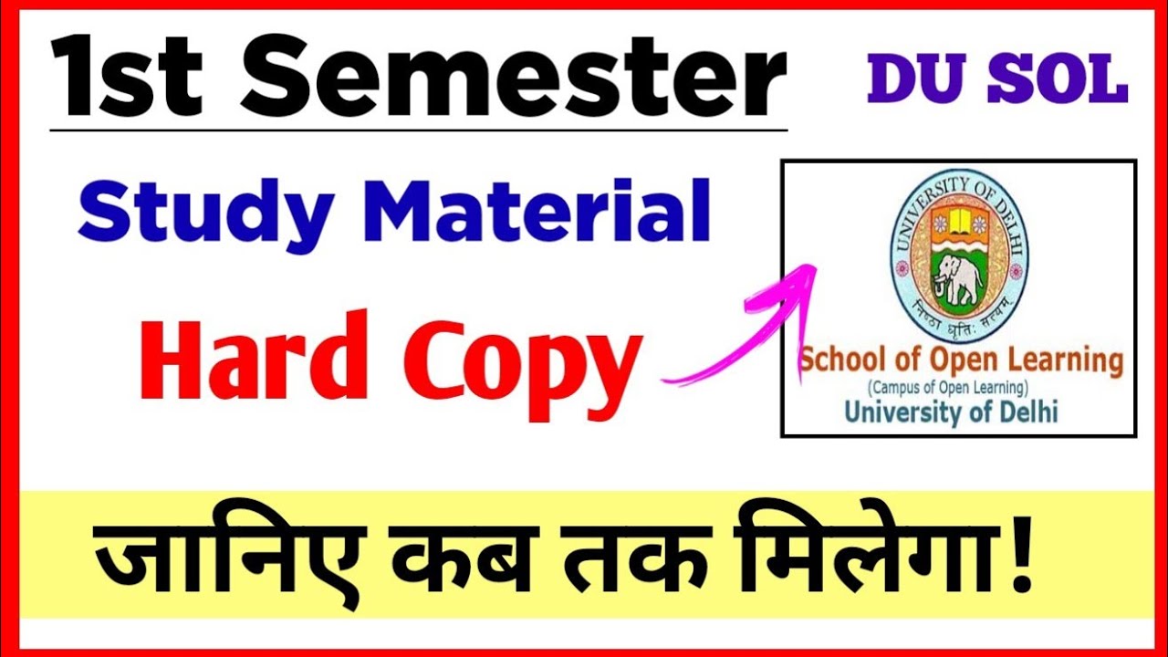 SOL First Semester Study Material Kab Milga? 2022 | Du Sol 1st Semester ...