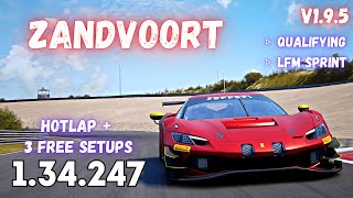 FERRARI 296 GT3 | ZANDVOORT 1.34.2 | HOTLAP + FREE SETUP | ACC v1.9