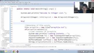 Saved Integer ArrayList Program (6.8)