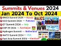 Summits 2024 Current Affairs | Summits, Venue, Theme | Important Summits & Conferences 2024