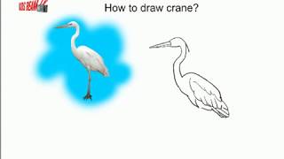 How to draw crane step by step- easy drawing-  art class- tumbali sivaji- anandabala
