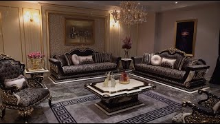 Sarayli Black Classic Sofa Set I Luxury Furniture