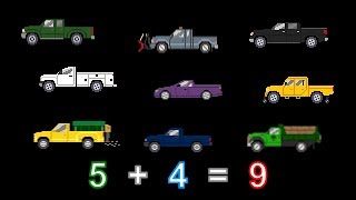 Vehicle Math - Addition 2 - With Trucks, Buses & Emergency Vehicles - The Kids' Picture Show
