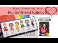 How to Make Rainbow Slimline Girlfriend cards with Paper Piecing