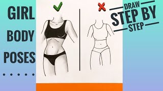 Drawing Female Body | Ledy Drawing Easy | woman body sketch #youtube #girl #drawing