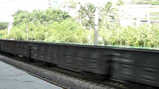 The Northbound CRH1 and Southbound DF4 freight train in GuangZhou