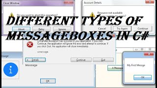Different Types of Message-Boxes in WPF using C#