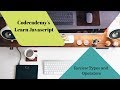 Learn Javascript, Review Types and Operators, codecademy, Javascript Tutorial