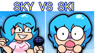 Friday Night Funkin' Sky Vs Ski + SECRET STARTING + cutscenes ( FNF mod hard) Fangirl mod Pow Sky