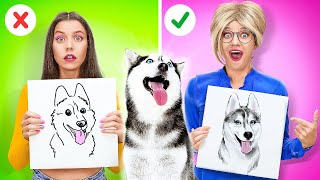 STUDENTS VS TEACHERS ART BATTLE || Who Is Better? Cool Painting Hacks And Tips B