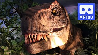3D 180VR 4K Giant Tyrannosaurus Rex is the King of Dinosaur in Jurassic World Dominion Forest T-Rex