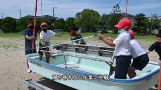 有明海の魅力を体感　児童がノリ摘み取り学ぶ　大詫間小（佐賀市）（2021年7月16日）