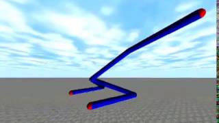 Virtual creatures evolved with genetic algorithms