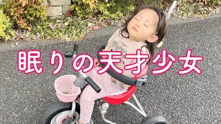 【ほっこり動画】眠りの天才！２歳児がどこでも寝落ちする瞬間