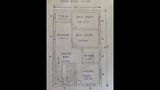 Latest House Plan ।।2bhk plan ।। 17' ×40'