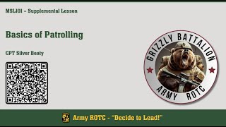 Basics of Patrolling - MSL101 - ROTC