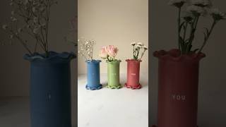 The cutest DIY posey vases 🥰💕✨ #pottery #airdryclay #clayart #craft #giftideas #thanksgiving
