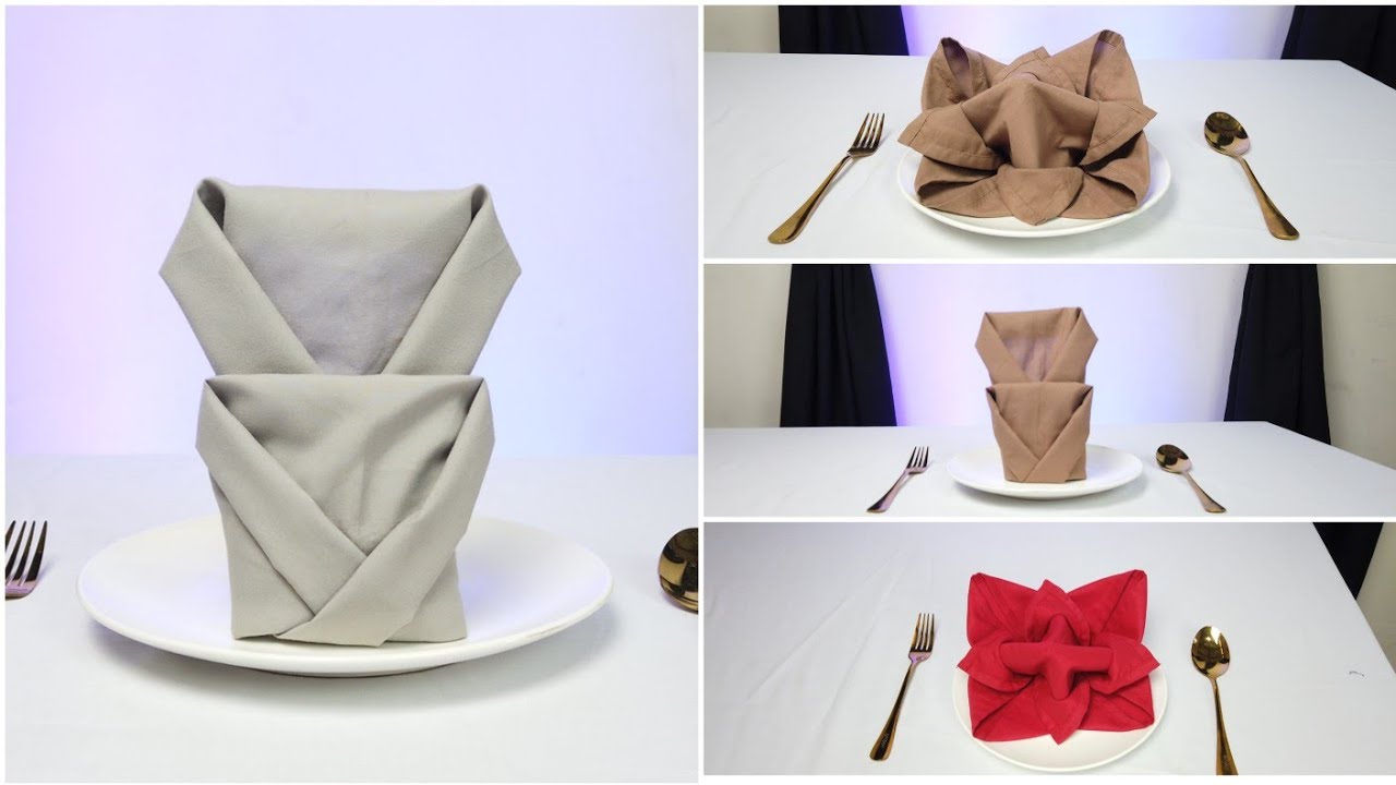 2 Wonderful Fold Design Table Napkin Folding Youtube