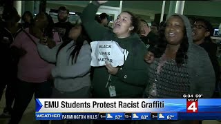 EMU students protest racist graffiti