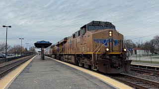 UP Grain loads & Metra PM rush action @ Arlington Park! 11-27-2024