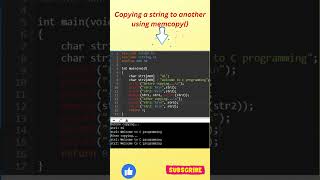 Use of memcpy() function in C // Coping a string into another using memcopy function