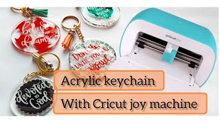 How to make Acrylic keychain with my cricutjoy vinyl & Resin 😍 full tutorial of designing app