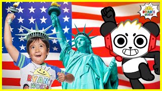 Learn about the Statue Of Liberty for Kids Famous Landmark Facts with Ryan's World!!!