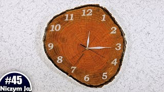 #45 WOODEN, AMBER CLOCK!