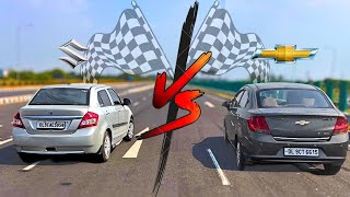 CHEVROLET SAIL  VS   SWIFT DZIRE DRAG RACE / DIESEL POWER 💪