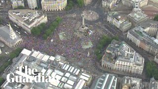 Aerial shots show scale of Trump protest in Trafalgar Square