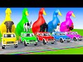 5 Giant Duck Cartoon,Cow,Elephant,Tiger,Lion,Dinosaur,Paint Wild Animals Crossing Fountain Animation