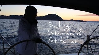 8. Hail and more storms in Greece | Sailing from Symi to Kos | Sailing injury Tracey needs Stitches