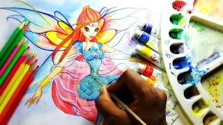 how to draw and paint princess bloom from winx club bloomix