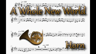 ホール・ニュー・ワールド（ホルン2重奏楽譜）A Whole New World (Horn Duet Sheet Music)