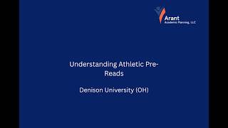 Athletic Pre Reads Webinar (Arant Academic Planning)