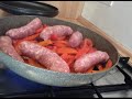 peperoni e salsiccia in padella