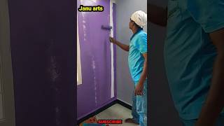 Interior First Coat Colour Apply | வீட்டிற்கு முதல் கோடு பெயிண்டிங் அடிப்பது  #Shorts#Januarts