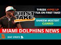 Tyreek Hill HYPES UP Tua Tagovailoa On ESPN’s First Take! Dolphins News: Raheem Mostert CLEARED