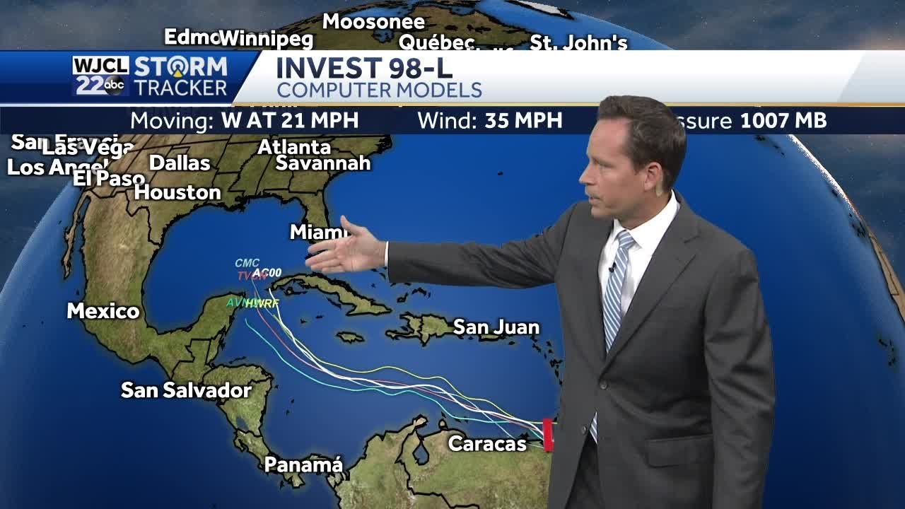 INVEST 98-L Could Track To The Gulf Of Mexico Next Week - YouTube