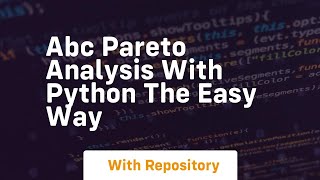 abc pareto analysis with python the easy way