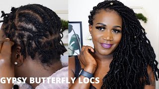 EASY DISTRESSED CROCHET GYPSY BUTTERFLY LOCS ON THIN SHORT NATURAL HAIR | Janet Collection