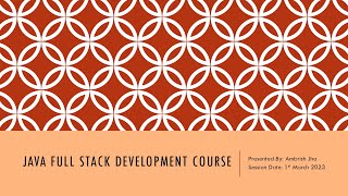 Java Full Stack Developer Session 01-2023